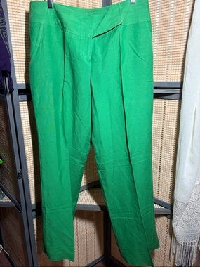 Ashley Stewart Bright Green Men's Straight-Leg Dress Pants